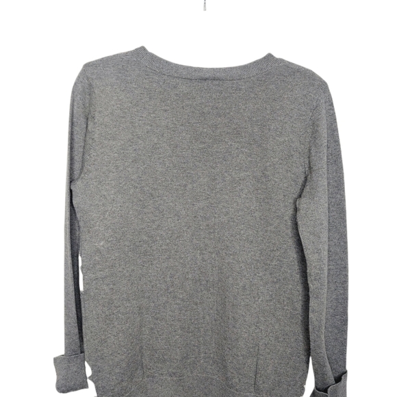 Loft Medium Crewneck Sweater Dogs Puppies Gray Knit Long Sleeve 100% Cotton EUC - Picture 7 of 14